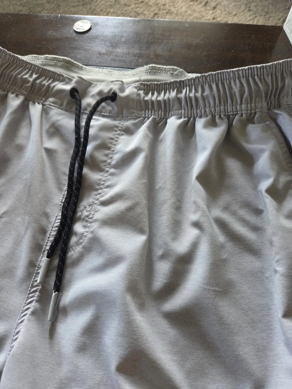 LEGEND Light Gray Men’s Hybrid Shorts with Drawstring Waist